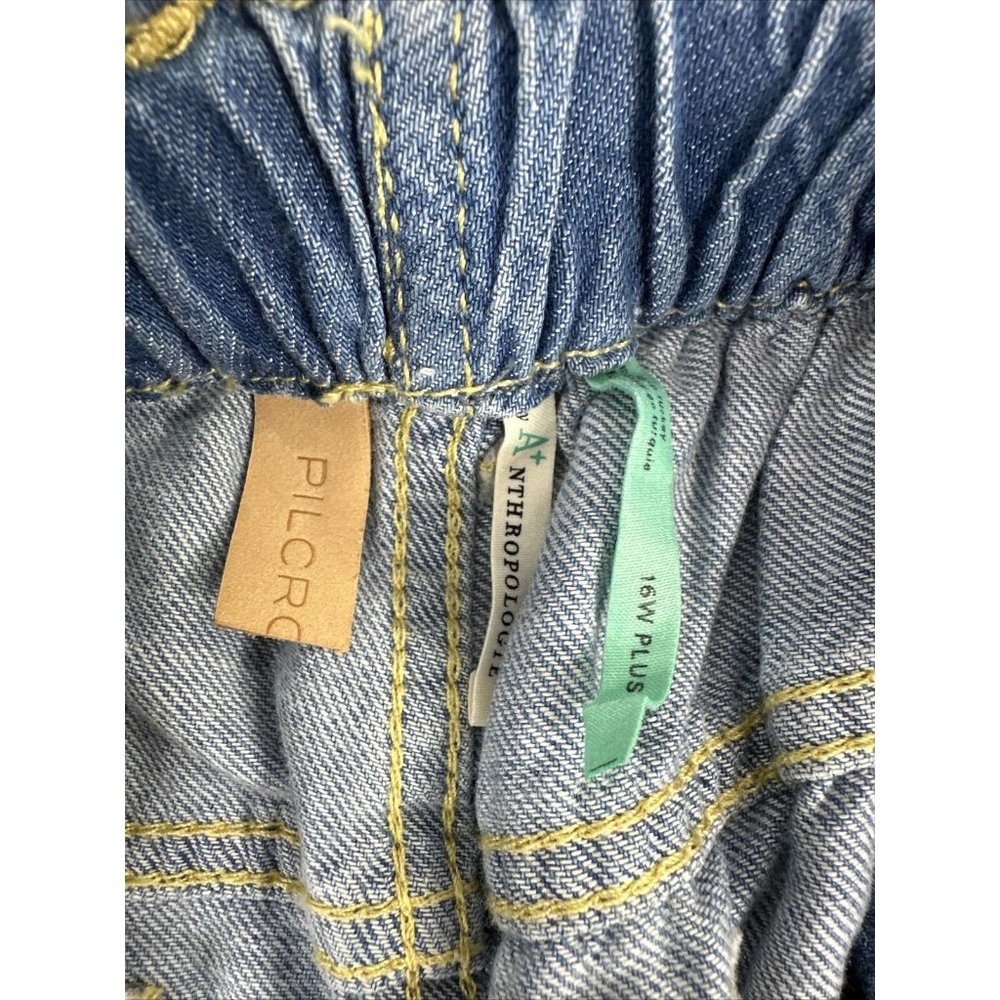 Pilcro Light Blue Paperbag Waist Wide Leg Jeans - Picture 13 of 16